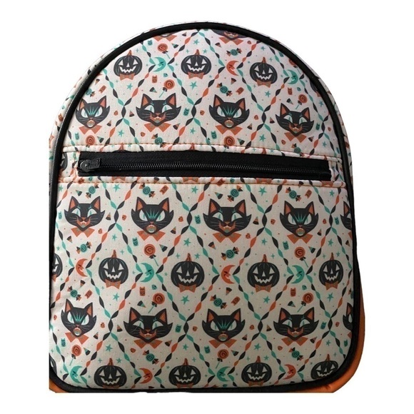 BACKPACK-CUSTOM MADE-BLACK CATS & PUMPKINS main image 8